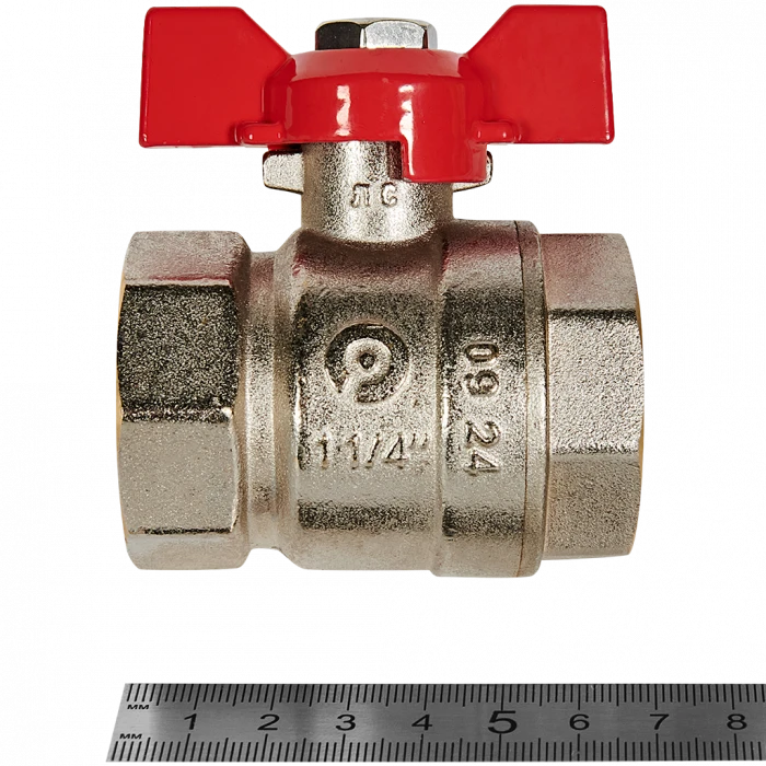 Кран шаровой ROMMER ВР/ВР, ручка бабочка 1 1/4