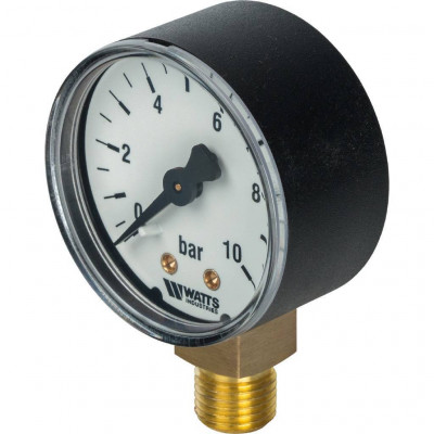 10007380(03.12.110) Watts F+R200(MDR) 50/10x1/4  Манометр радиальный 50мм, 0-10 бар