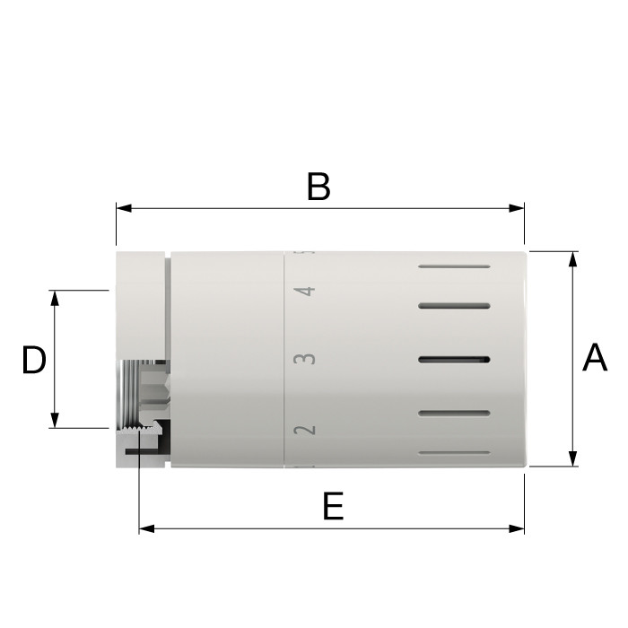 Термостатическая головка TC-D1, клеммная, с установкой нуля, цвет белый