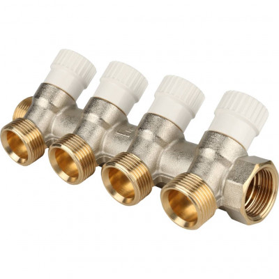 STOUT Коллектор распределительный 3/4&quot;, 4 отвода 3/4&quot;ЕК