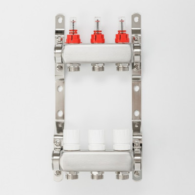 Коллекторная группа Прокситерм 1&quot;, нерж.сталь, 3 выходов на 3/4&quot;