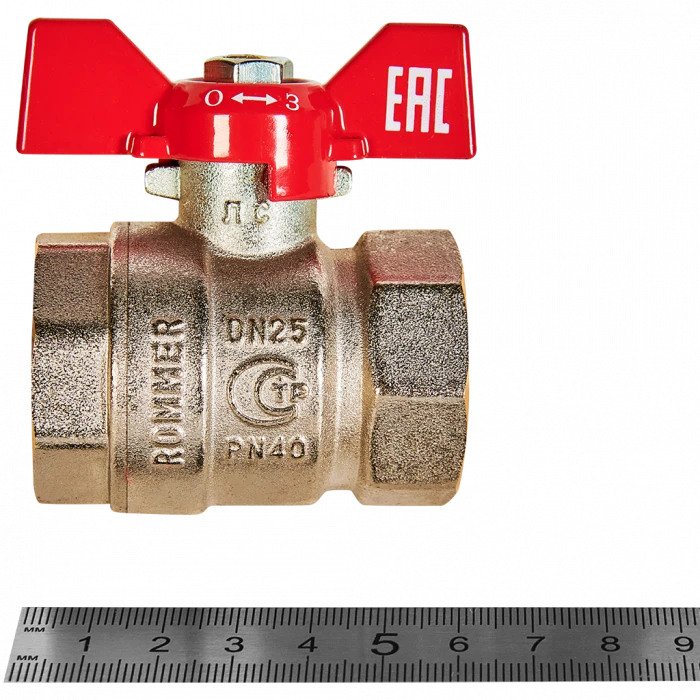 Кран шаровой ROMMER ВР/ВР, ручка бабочка 1