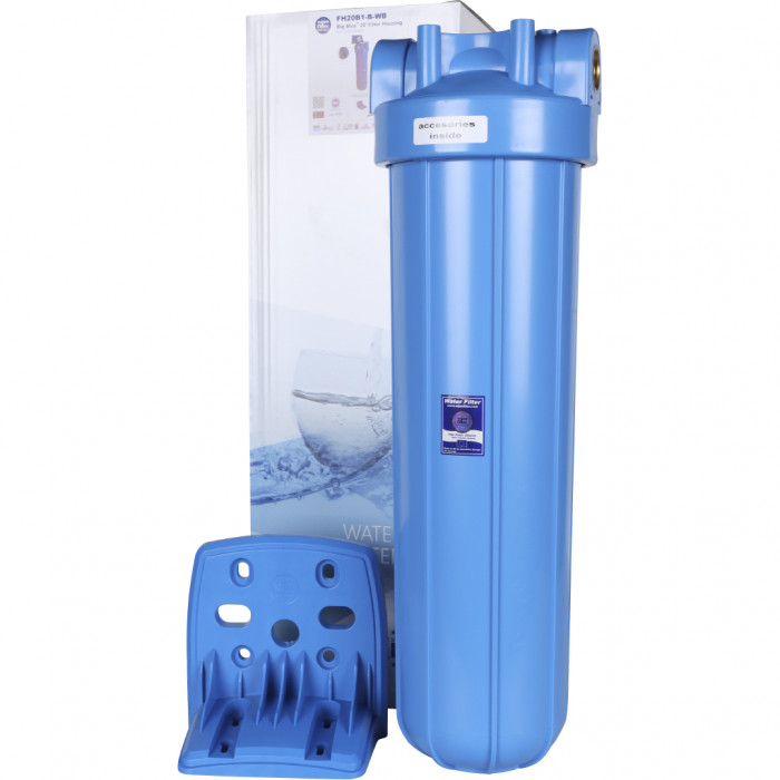 AquaFilter AQM Корпус 20ВВ, вход 1 FH20B1-B-WB фильтр в сборе (колба, ключ, кронштейн, манометр) без картриджа
