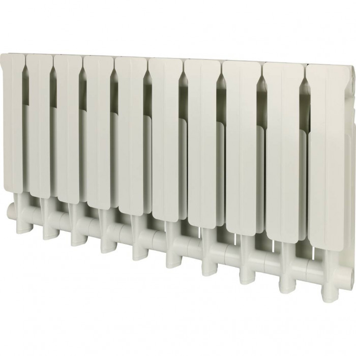 Алюминиевый радиатор Global ISEO 350 350, 10 секций, боковое подключение, белый
