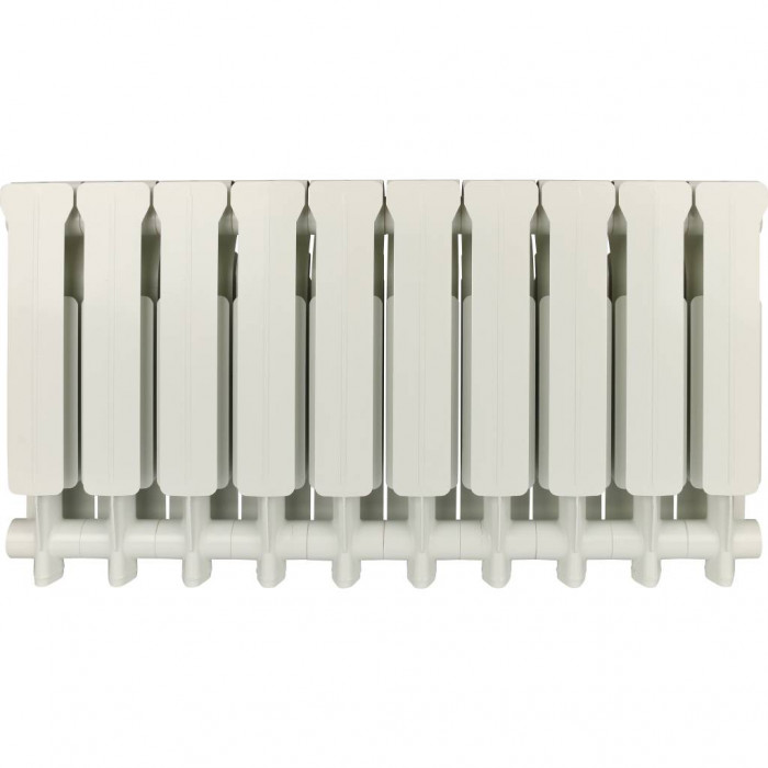 Алюминиевый радиатор Global ISEO 350 350, 10 секций, боковое подключение, белый