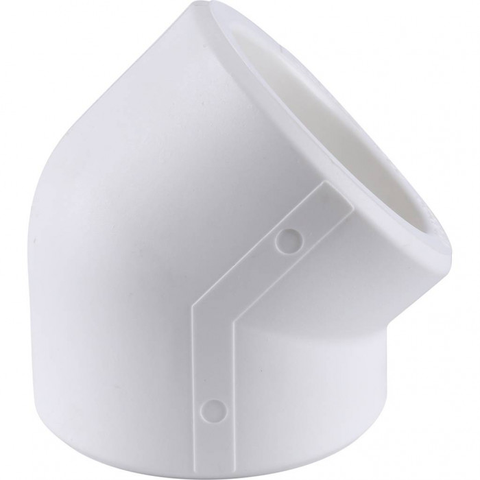 Угольник 45* Kalde d=90 для полипропиленовых труб под сварку (цвет белый)