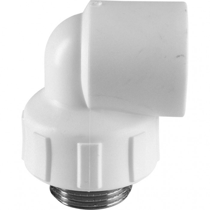 Угольник Политэк 32x1 с наружной резьбой для полипропиленовых труб под сварку (цвет белый)