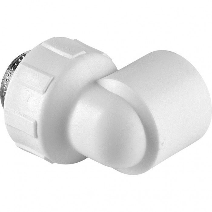 Угольник Политэк 32x1 с наружной резьбой для полипропиленовых труб под сварку (цвет белый)