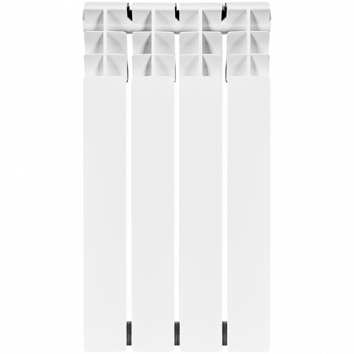 Биметаллический радиатор ROMMER Optima BM 500, 4 секций, боковое подключение, белый