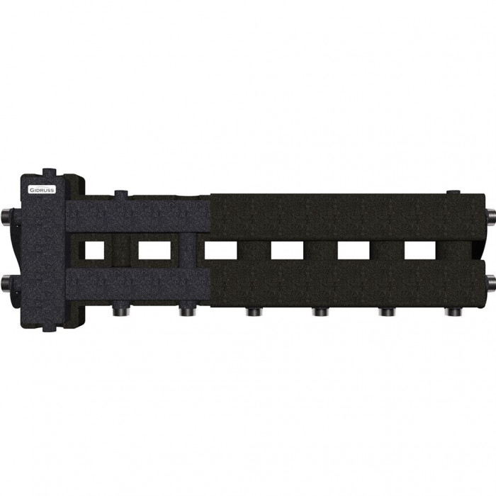 Балансировочный коллектор GIDRUSS BM-60-4D.EPP (до 60 кВт, вх. G 1, 3+1 контура G 1,4D-кронштейны K.UMS, EPP-термоизоляция)