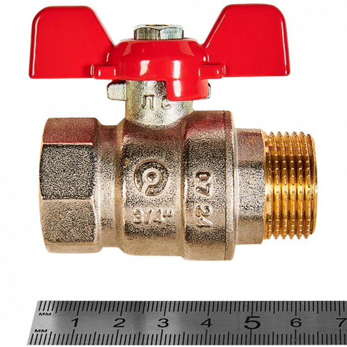 Кран шаровой ROMMER ВР/НР, ручка бабочка 3/4