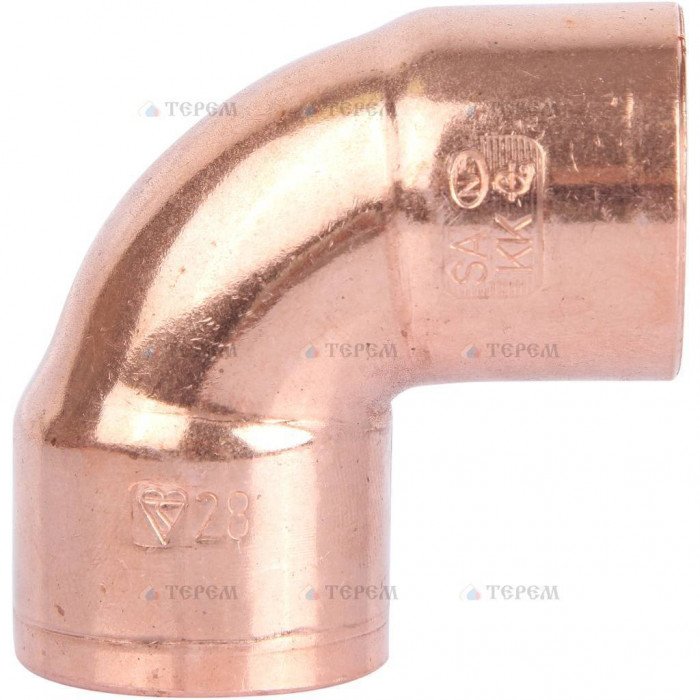 Sanha 5090 угол 90° ВП-ВП, медь 28, для медных труб под пайку