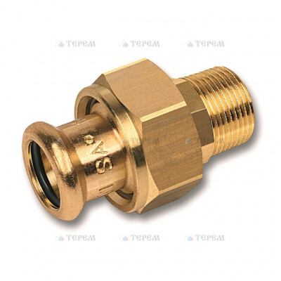 Sanha 8333G пресс-фитинг, бронза, сгон ВПр-НР с плоск.упл. 18x1/2 для медных труб прессовой