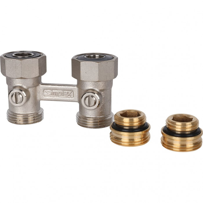 Узел нижнего подключения радиатора Simplex Standart line D1/50 прямой, G 1/2" M x G 3/4" M