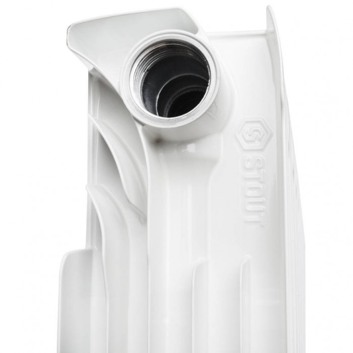 Биметаллический радиатор STOUT Space 350, 12 секций, боковое подключение, белый