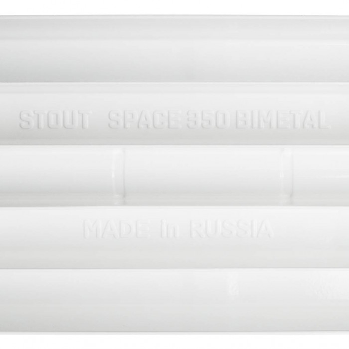 Биметаллический радиатор STOUT Space 350, 12 секций, боковое подключение, белый
