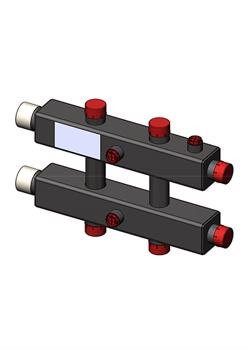 Гидравлический коллектор Zota горизонтальный, 3 контура, до 70кВт