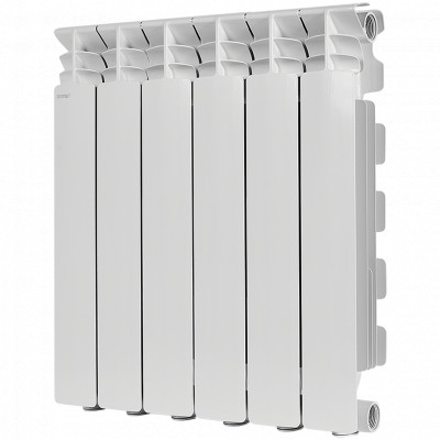 Алюминиевый радиатор STOUT GAMMA 500, 6 секций, боковое подключение, белый