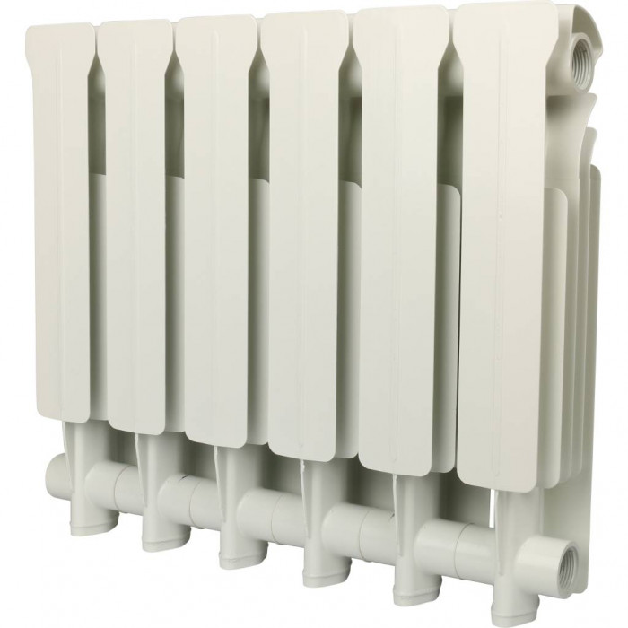 Алюминиевый радиатор Global ISEO 350 350, 6 секций, боковое подключение, белый