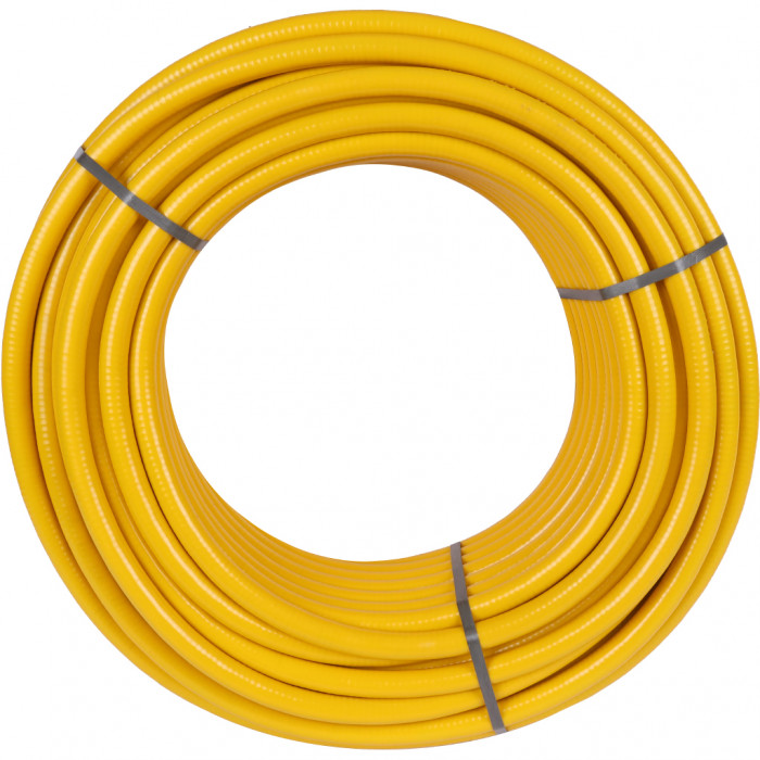 Труба гофрированная из нерж. Стали SS304 Stahlmann 15A, отожженная в оболочке желтая