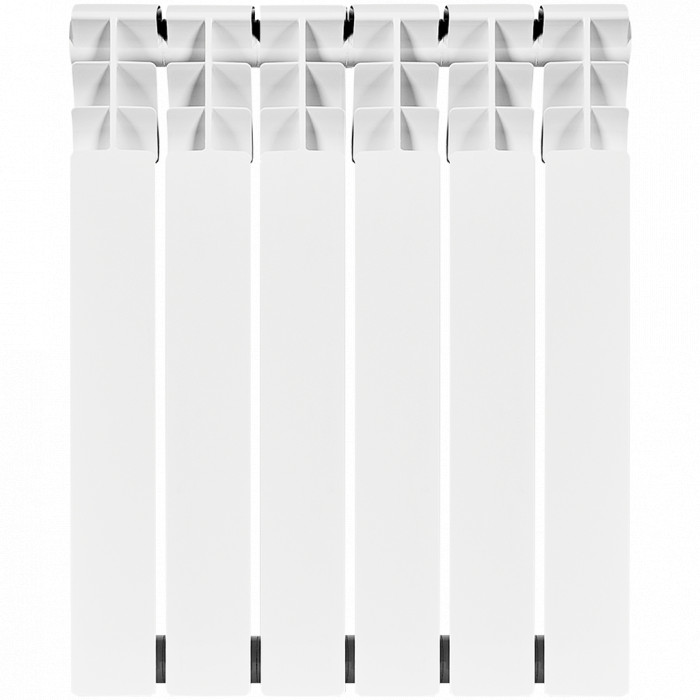 Биметаллический радиатор ROMMER Optima BM 500, 6 секций, боковое подключение, белый