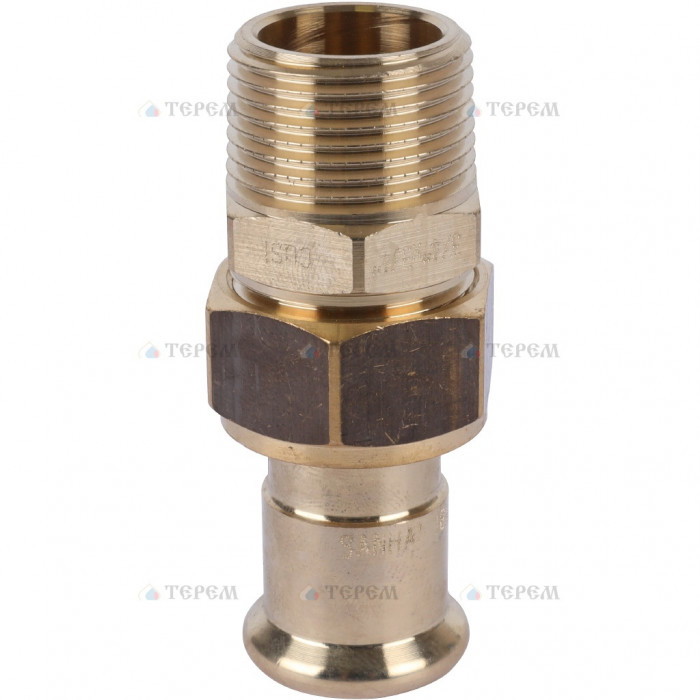 Sanha 8333G пресс-фитинг, бронза, сгон ВПр-НР с плоск.упл. 18x3/4 для медных труб прессовой