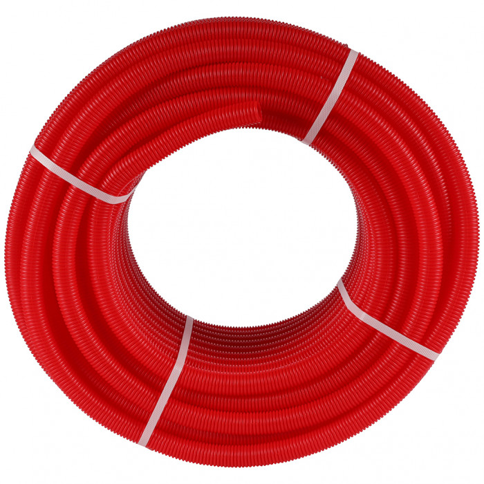Труба гофрированная STOUT ПНД, цвет красный, наружным диаметром 23 мм для труб диаметром 16 мм