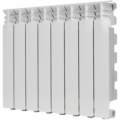 Алюминиевый радиатор STOUT GAMMA 500, 8 секций, боковое подключение, белый