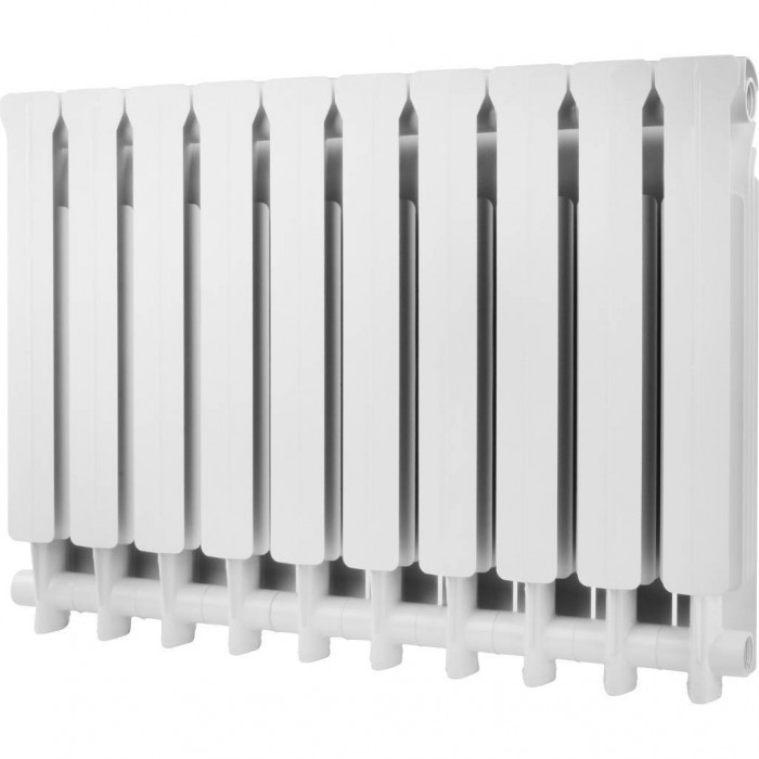 Алюминиевый радиатор Global ISEO 500 500, 10 секций, боковое подключение, белый