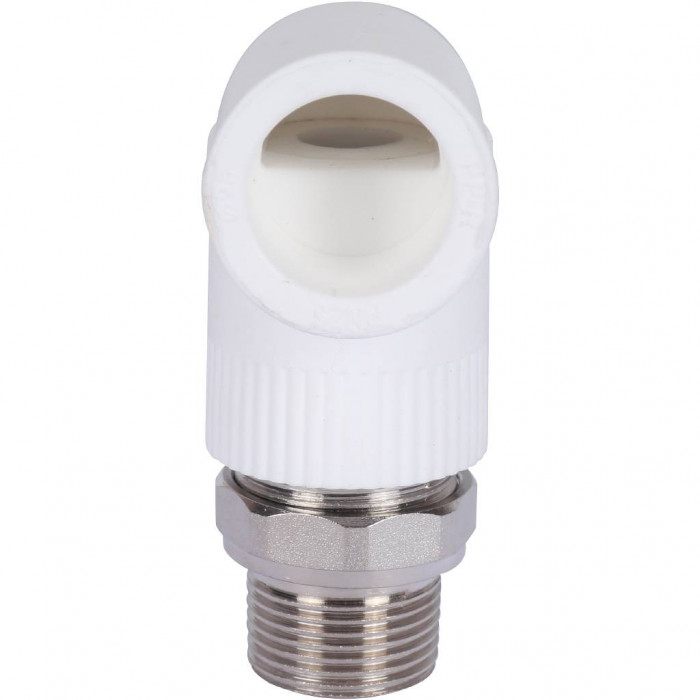 Политэк 25х3/4 Кран шаровой для радиатора угловой для полипропиленовых труб под сварку (цвет белый)