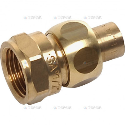 Sanha 4330g сгон ВП-ВР, бронза, с плоским уплотнением 15x1/2, для медных труб под пайку