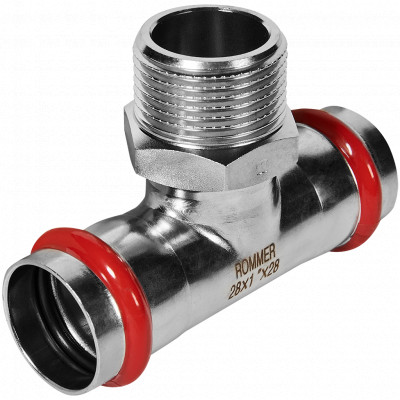 ROMMER RSS-0016-000281 ROMMER Тройник-переходник-НР, 28х1, из нержавеющей стали прессовой