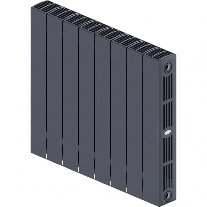 Биметаллический радиатор RIFAR SUPReMO 500, 8 секций, боковое подключение, черный