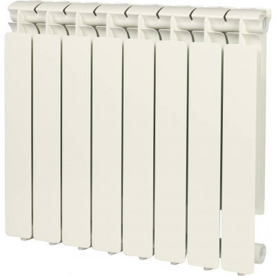 Алюминиевый радиатор STOUT Bravo 500, 8 секций, боковое подключение, белый