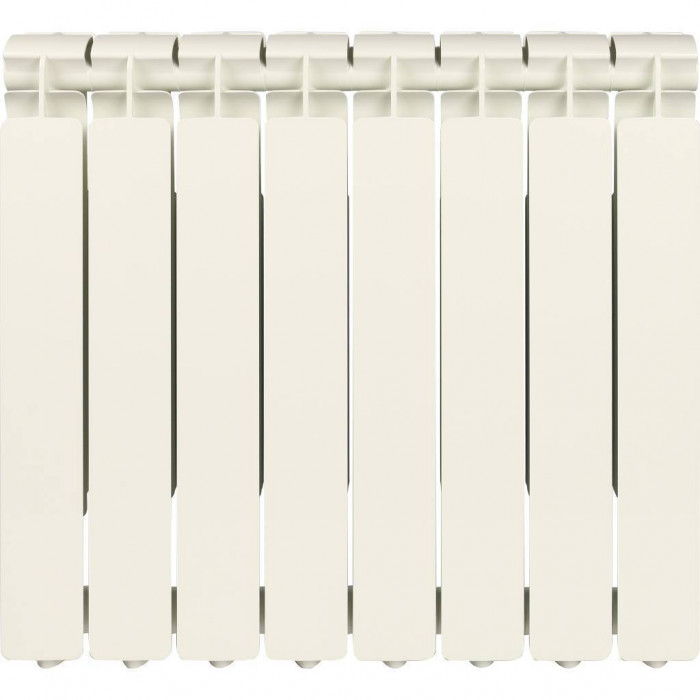 Алюминиевый радиатор STOUT Bravo 500, 8 секций, боковое подключение, белый