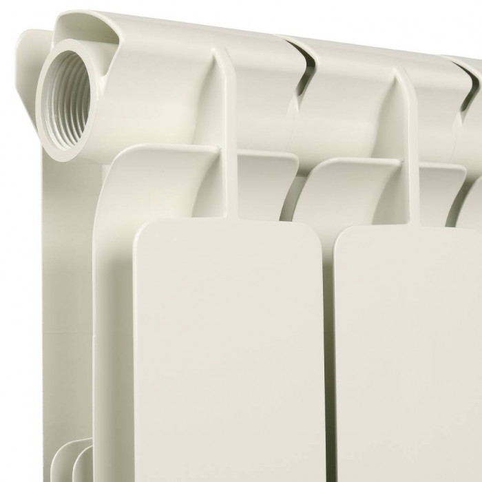 Алюминиевый радиатор STOUT Bravo 500, 8 секций, боковое подключение, белый