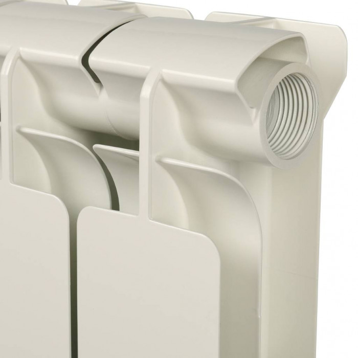 Алюминиевый радиатор STOUT Bravo 500, 8 секций, боковое подключение, белый