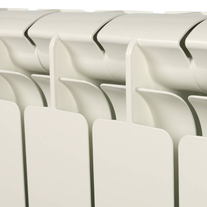Алюминиевый радиатор STOUT Bravo 500, 8 секций, боковое подключение, белый