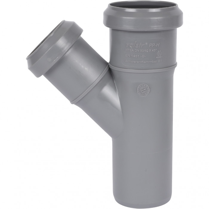 Тройник Sinikon D50x40x45 гр.Valsir