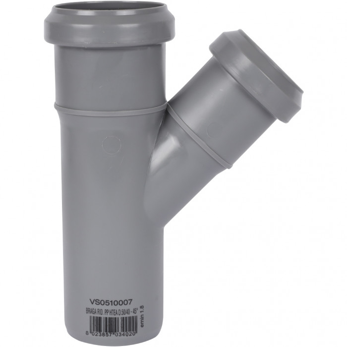Тройник Sinikon D50x40x45 гр.Valsir