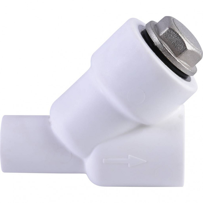 Фильтр Политэк d=20 для полипропиленовых труб под сварку (ВН-НР) (цвет белый)