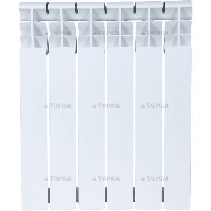 Биметаллический радиатор ROMMER Plus BM 500, 6 секций, боковое подключение, белый