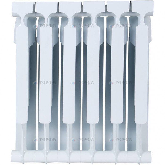 Биметаллический радиатор ROMMER Plus BM 500, 6 секций, боковое подключение, белый