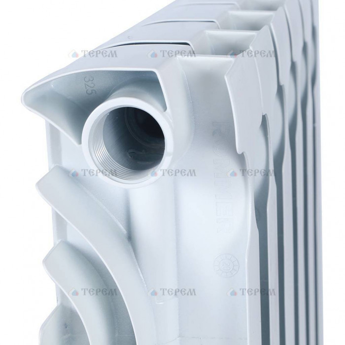 Биметаллический радиатор ROMMER Plus BM 500, 6 секций, боковое подключение, белый