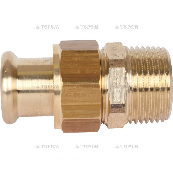 Sanha 8333G пресс-фитинг, бронза, сгон ВПр-НР с плоск.упл. 22x1 для медных труб прессовой