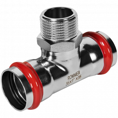 ROMMER RSS-0016-000351 ROMMER Тройник-переходник-НР, 35х1, из нержавеющей стали прессовой