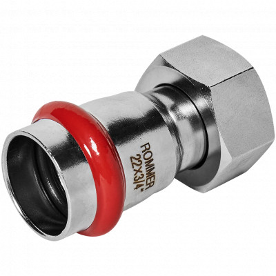 ROMMER RSS-0026-002234 ROMMER Переходник с накидной гайкой-ВР, 22х3/4, из нержавеющей стали прессовой