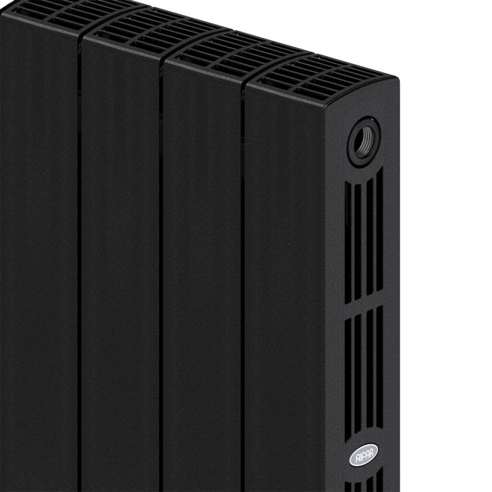 Биметаллический радиатор RIFAR SUPReMO 500, 10 секций, боковое подключение, черный