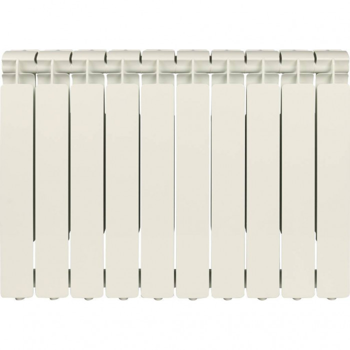 Алюминиевый радиатор STOUT Bravo 500, 10 секций, боковое подключение, белый