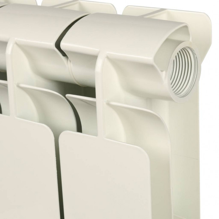 Алюминиевый радиатор STOUT Bravo 500, 10 секций, боковое подключение, белый